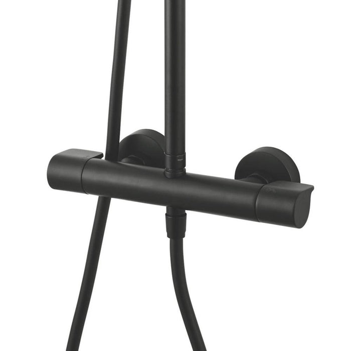 Swirl Mixer Shower Black Thermostatic Diverter Twin Head 3-Spray Pattern Modern - Image 4