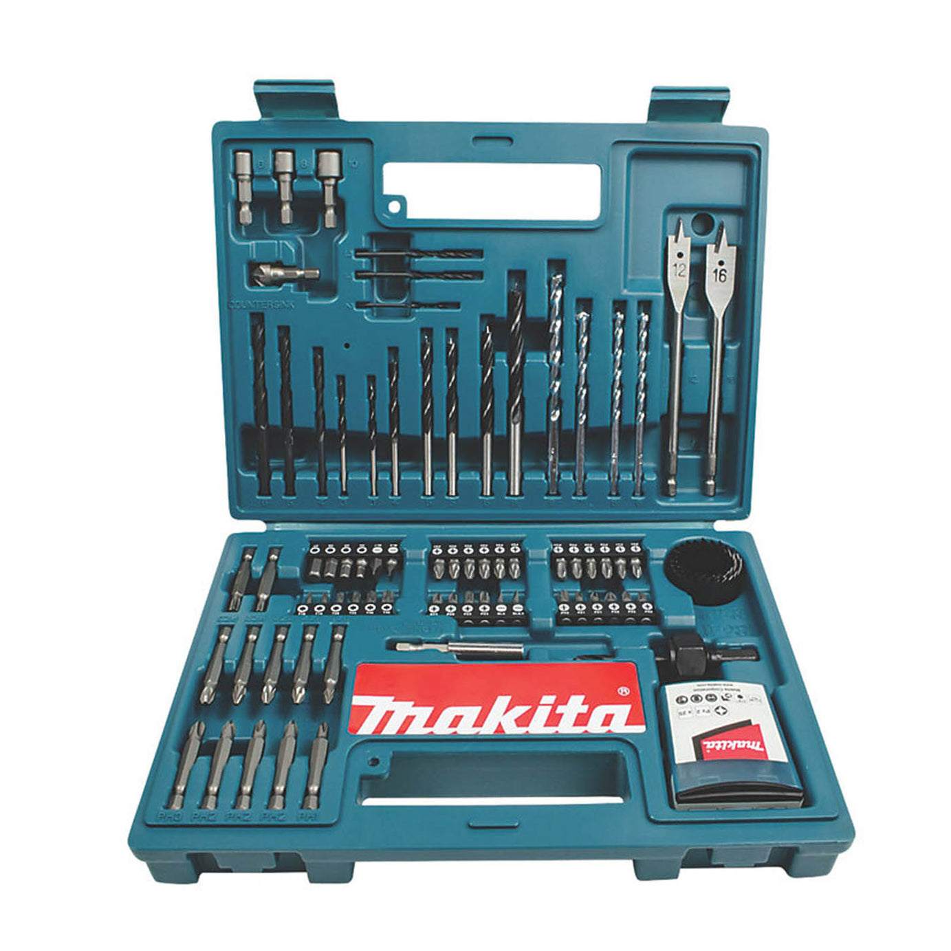 Makita Drill And Screwdriver Bit Accessory Set Metal Wood Masonry Pack Of 100 - Image 1