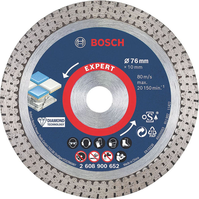 Bosch Cutting Disc Diamond Ceramic For Angle Grinder Laser Welded 76 x 10 mm - Image 1