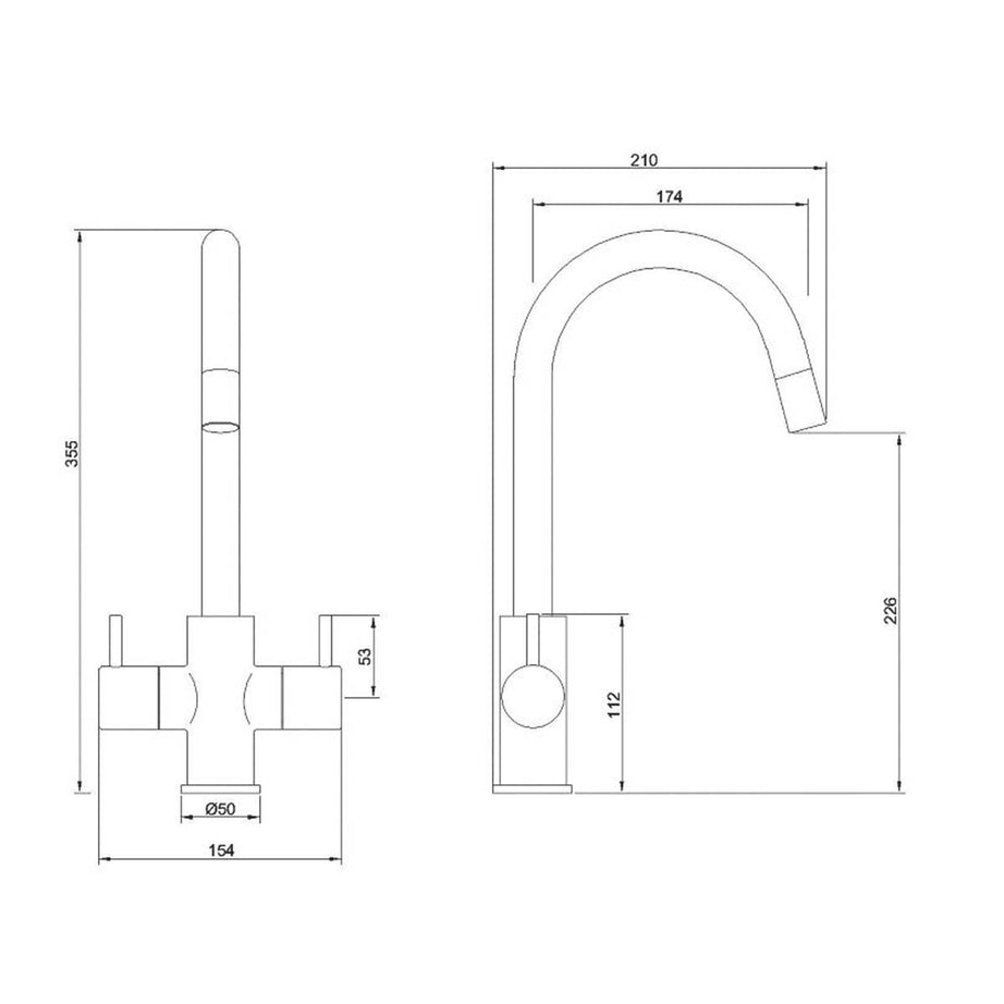 Swirl Kitchen Tap Mono Mixer Pull Out Fresco Brass Chrome Sink Deck Mounted - Image 6