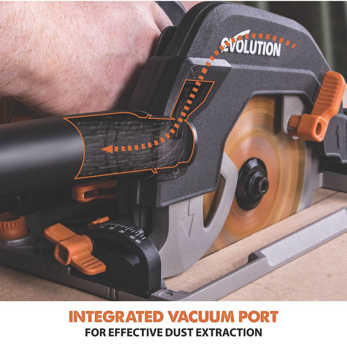 Evolution Circular Saw Electric R185CCSX+ Track Compatible 185mm Ergonomic 1600W - Image 5