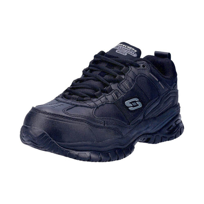 Skechers Safety Trainers Mens Black Leather Metal Free Composite Toe Cap Size 10 - Image 2