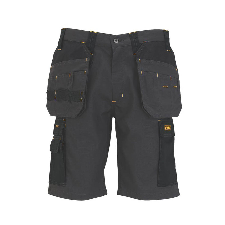 DEWALT Mens Work Shorts Valdez Grey Black Holster Pockets Breathable 40" W - Image 1