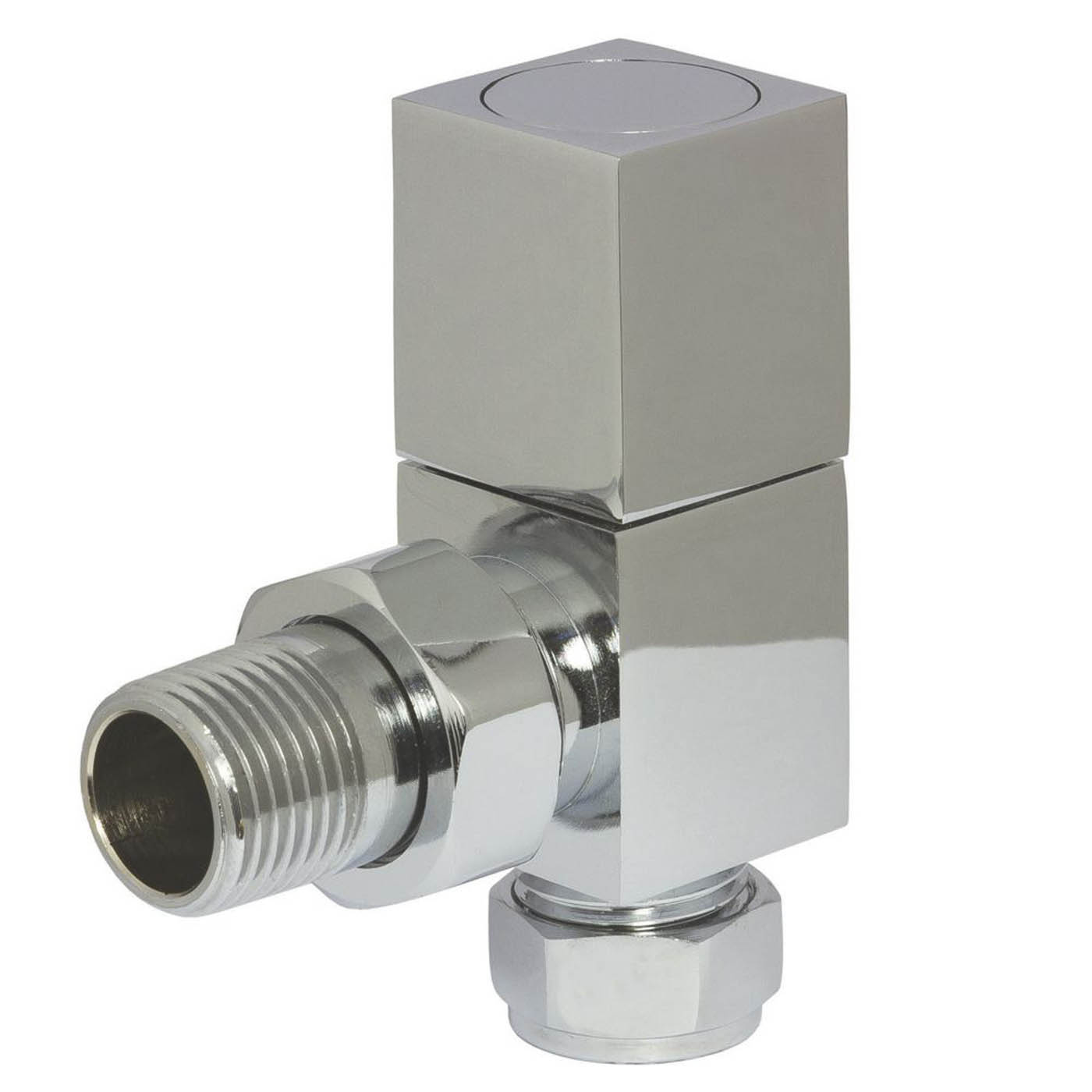 Towelrads Designer Radiator Valve And Lockshield Angled Chrome 15mm x 1/2" - Image 1