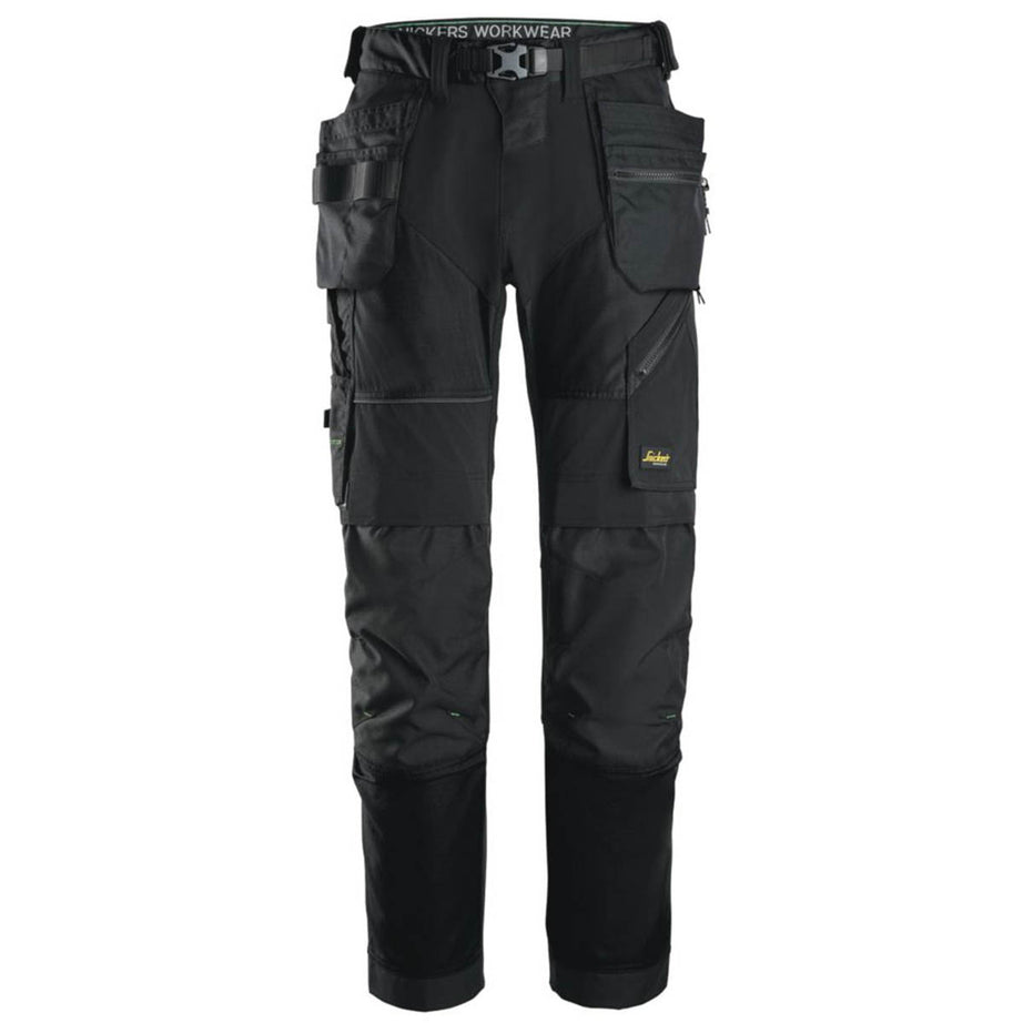Snickers 6902 Stretch Work Trousers Black 36" W 30" L - Image 1