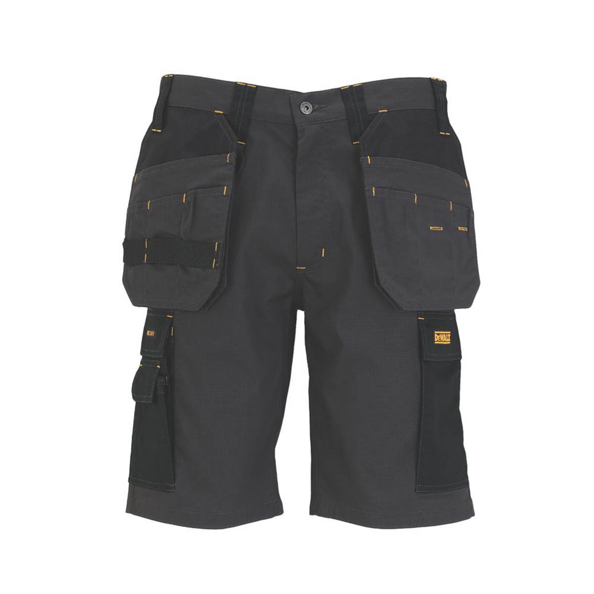 DeWalt Work Shorts Mens Regular Fit Grey Black Multi Pocket Breathable 38"W - Image 1