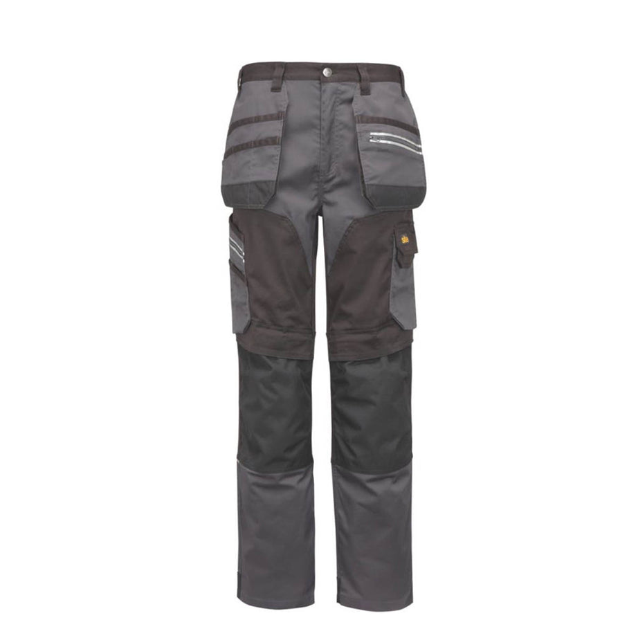 Site Work Trousers Mens Regular Fit Grey Black Stretch Multi Pockets 42"W 30"L - Image 2