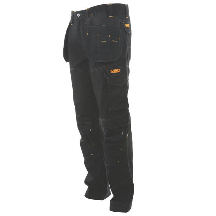 Work Trousers Mens Regular Fit Black Pro-Stretch Multi Pocket Zip 40"W 31"L - Image 3