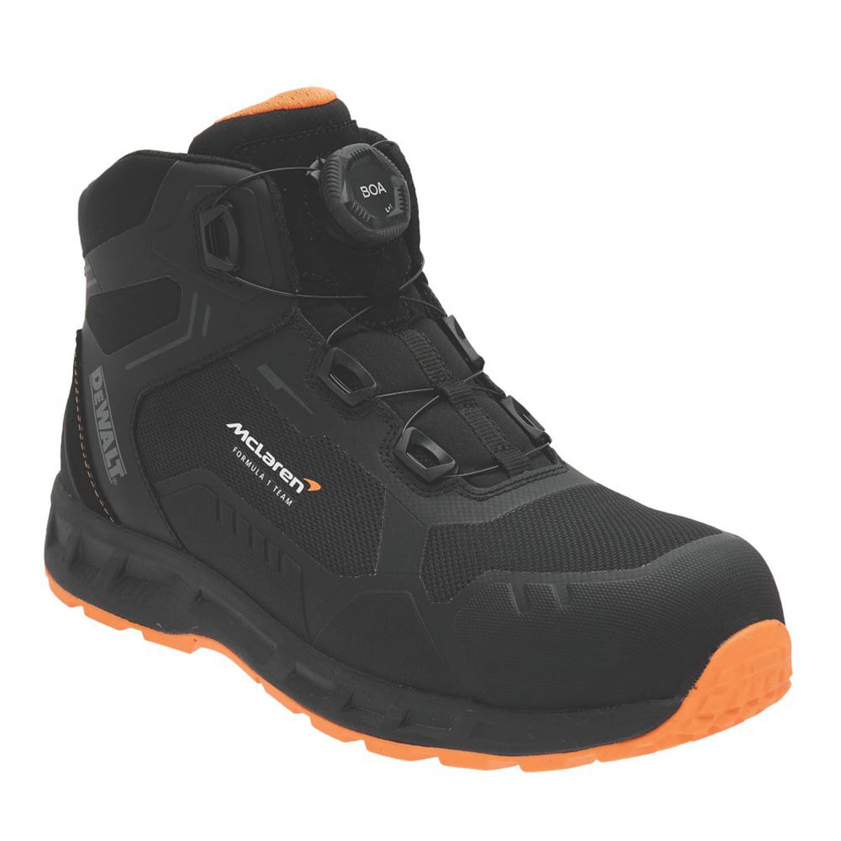 DeWalt Mens Safety Boots Black Metal Free McLaren F1 Team Traction Boa Size 12 - Image 1