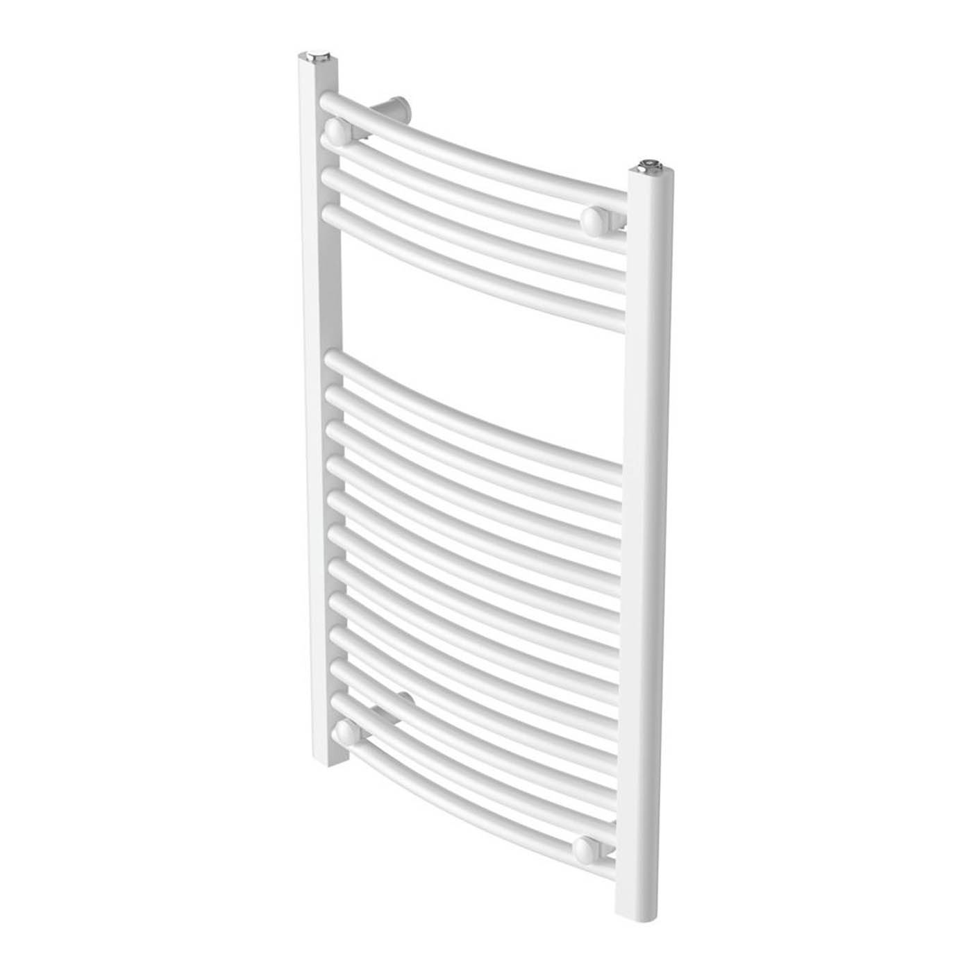 Flomasta Towel Rail Radiator White Curved Bathroom Warmer Ladder (H)80x(W)50cm - Image 1