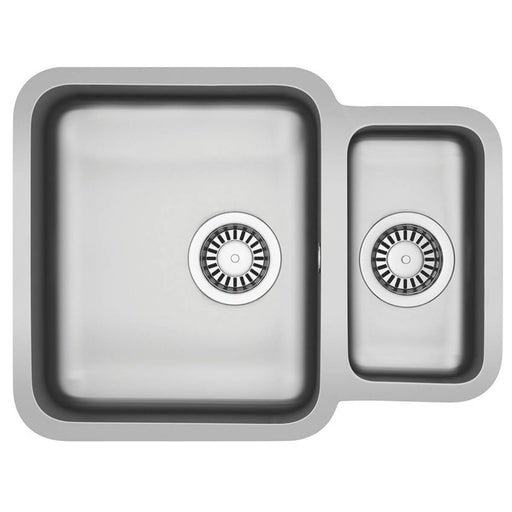 Kitchen Sink 1.5 Bowl Brushed Stainless Steel Waste Rectangular Reversible - Image 1