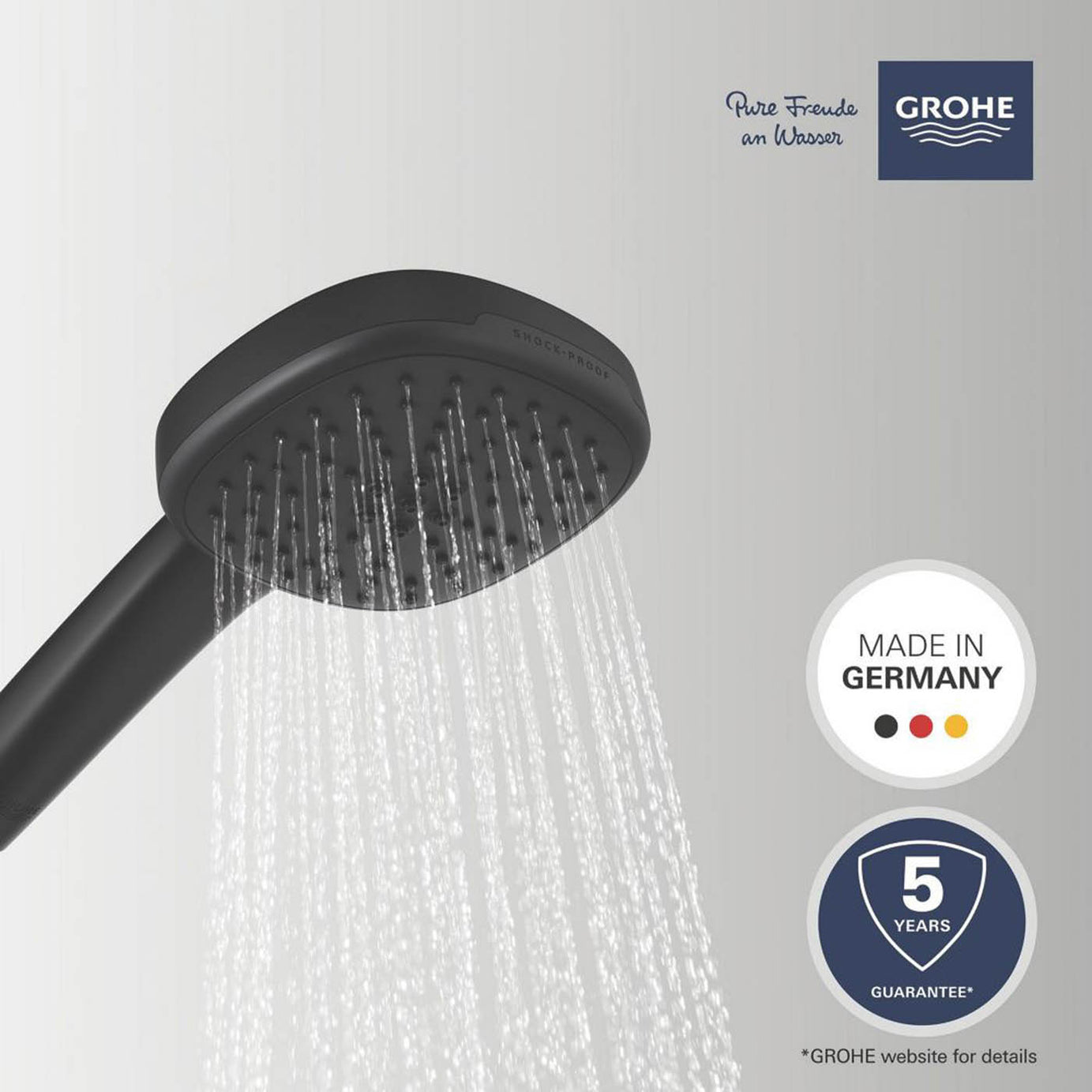 Grohe Vitalio Comfort 110 Hand Shower Matt Black 110mm x 215mm - Image 3