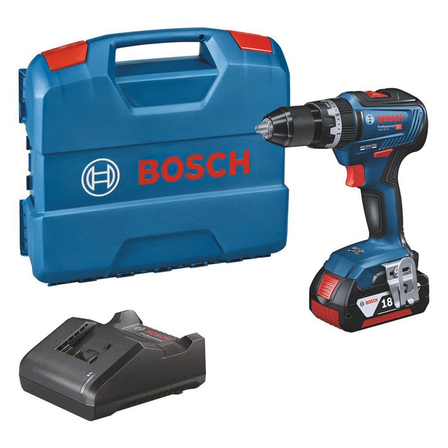 Bosch Combi Drill Cordless 18V 4.0Ah Li-Ion CoolPack GSB18V-55 Brushless Compact - Image 1