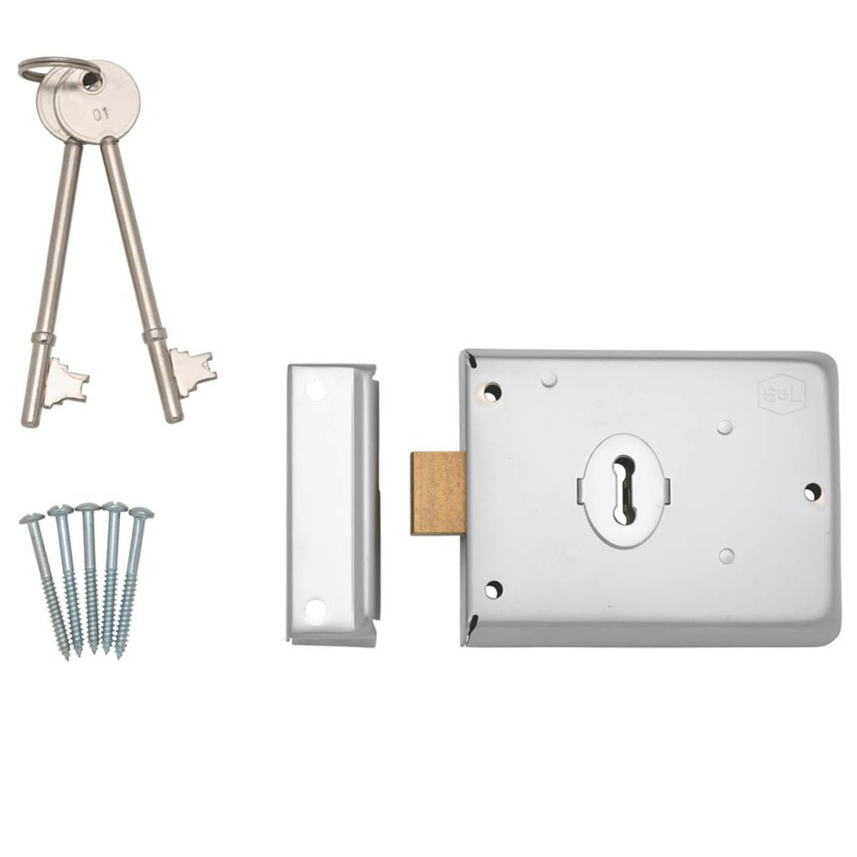 Smith & Locke Rim Deadlock Internal Satin Nickel Traditional 105mm x 81mm - Image 2