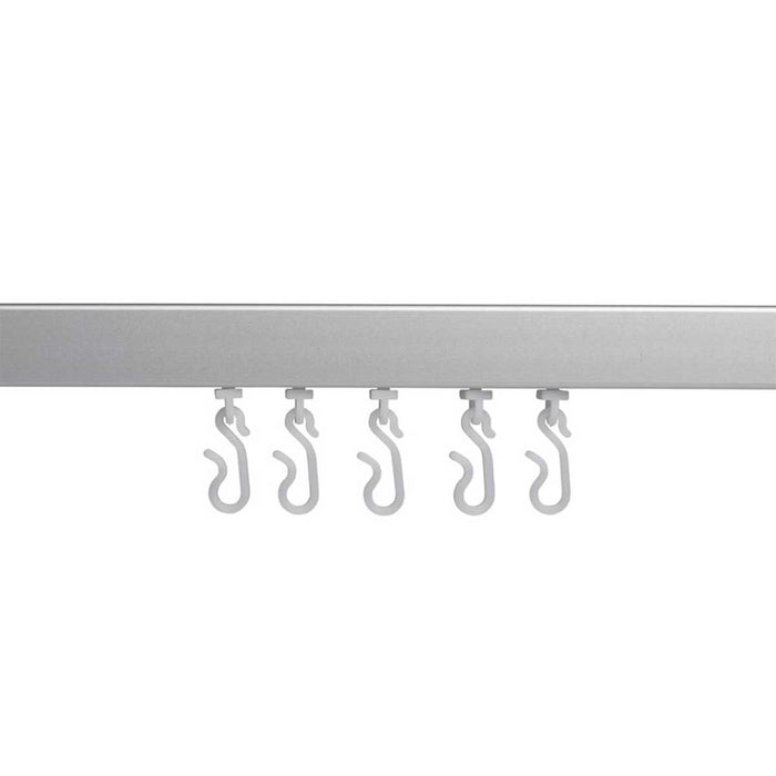 Shower Curtain Rail RodRectangular Angled Aluminium Lightweight Silver 1675mm - Image 2