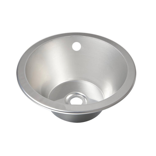 Kitchen Sink Inset 1 Bowl Stainless Steel Round Satin Finish 355 x 305mm - Image 1