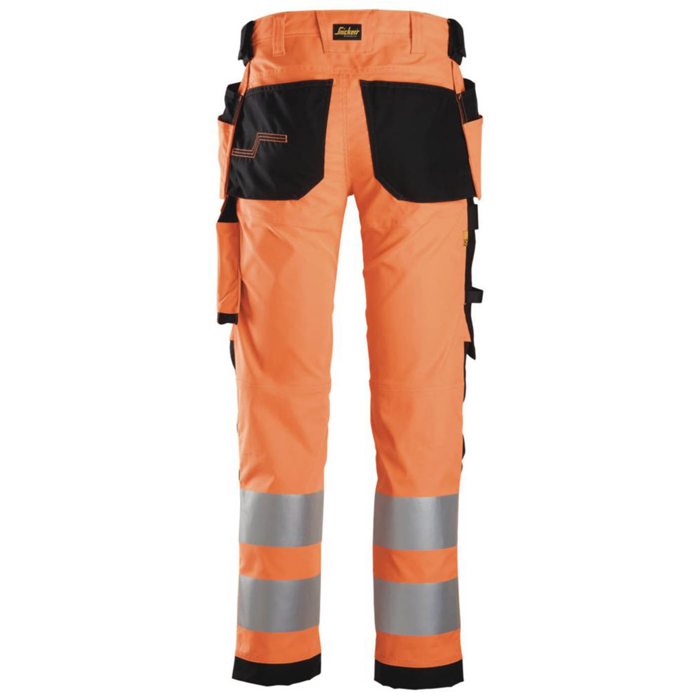 Snickers Hi-Vis Work Trousers Mens Slim Fit Orange Reflective Cargo 36W 32L - Image 5