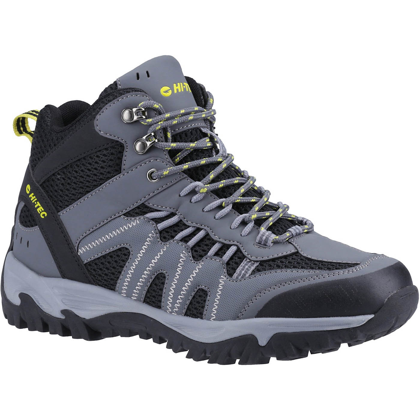 Hi-Tec Mens Hiking Boots Jaguar Ankle Waterproof Graphite Black Comfort Size 13 - Image 1