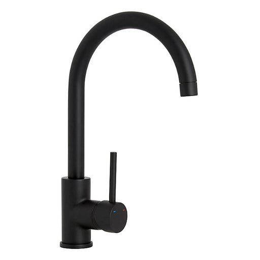 Kitchen Tap Mixer Pin Side Lever Mono Brass And Stainless Steel Black Matt - Image 1