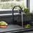 Kitchen Tap Mixer Pin Side Lever Mono Brass And Stainless Steel Black Matt - Image 3
