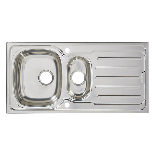 Kitchen Sink & Drainer 1.5 Bowl Stainless Steel Reversible Drainer 1000 x 500mm - Image 1