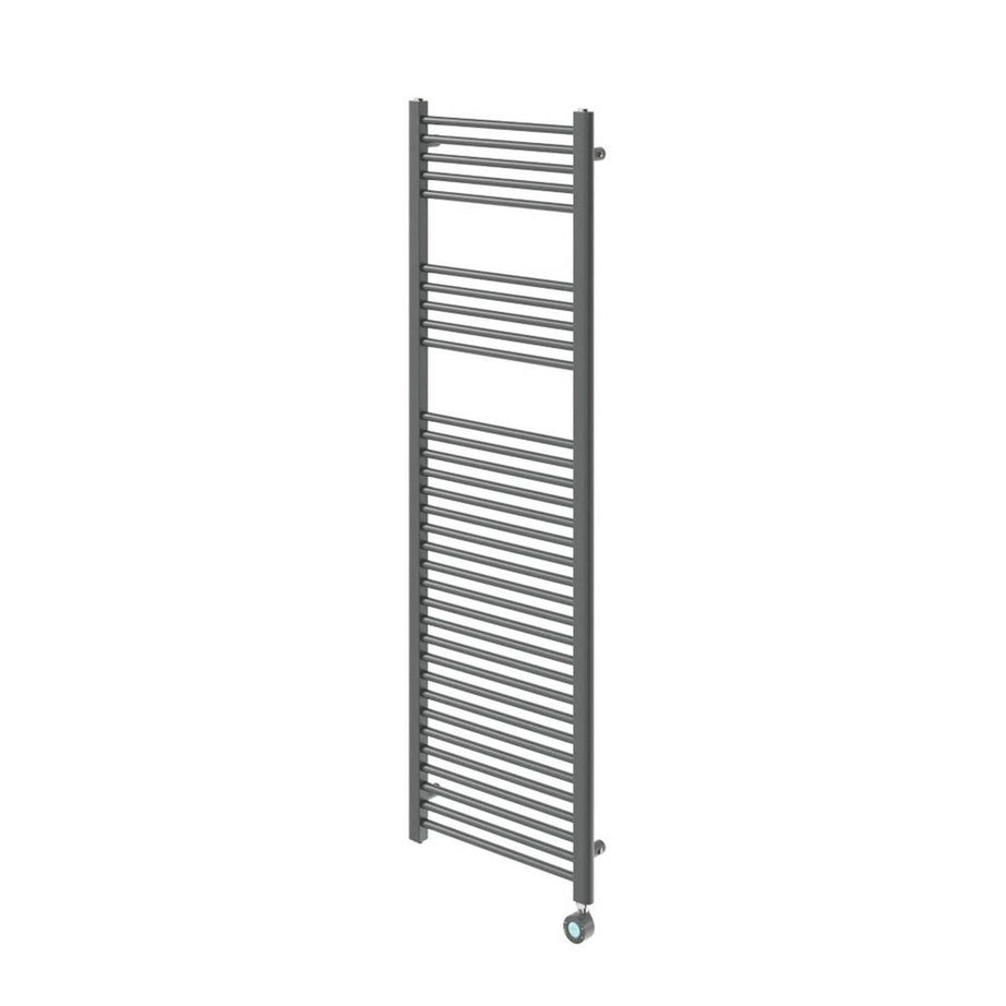 Flomasta Electric Towel Rail Radiator Anthracite Flat Bathroom Warmer H160xW50cm - Image 1