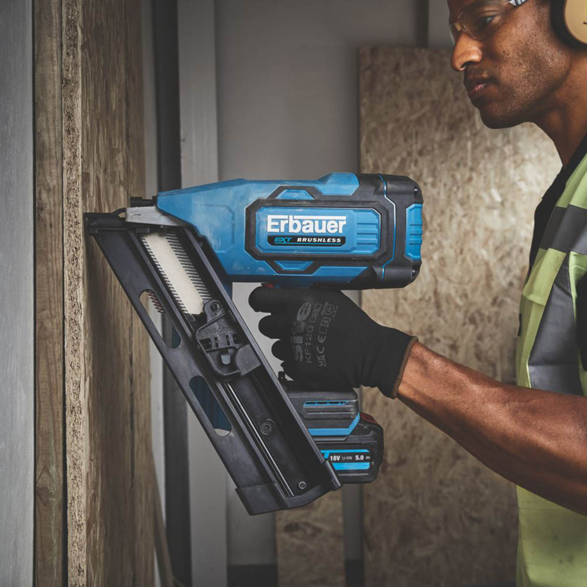 Erbauer Nail Gun Cordless 18V 5Ah Li-Ion ERI966NAL First Fix Brushless Nailer - Image 3