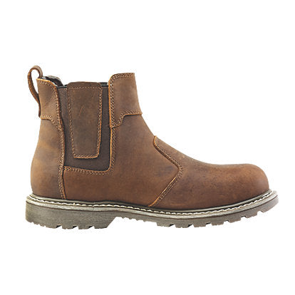 Site Safety Dealer Boots Mens Wide Fit Brown Leather Work Shoes Steel Toe Size 9 - Image 4