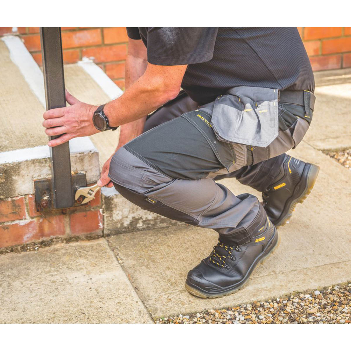 DeWalt Work Trousers Mens Slim Fit Grey Breathable Multi Pockets 38"W 31"L - Image 5