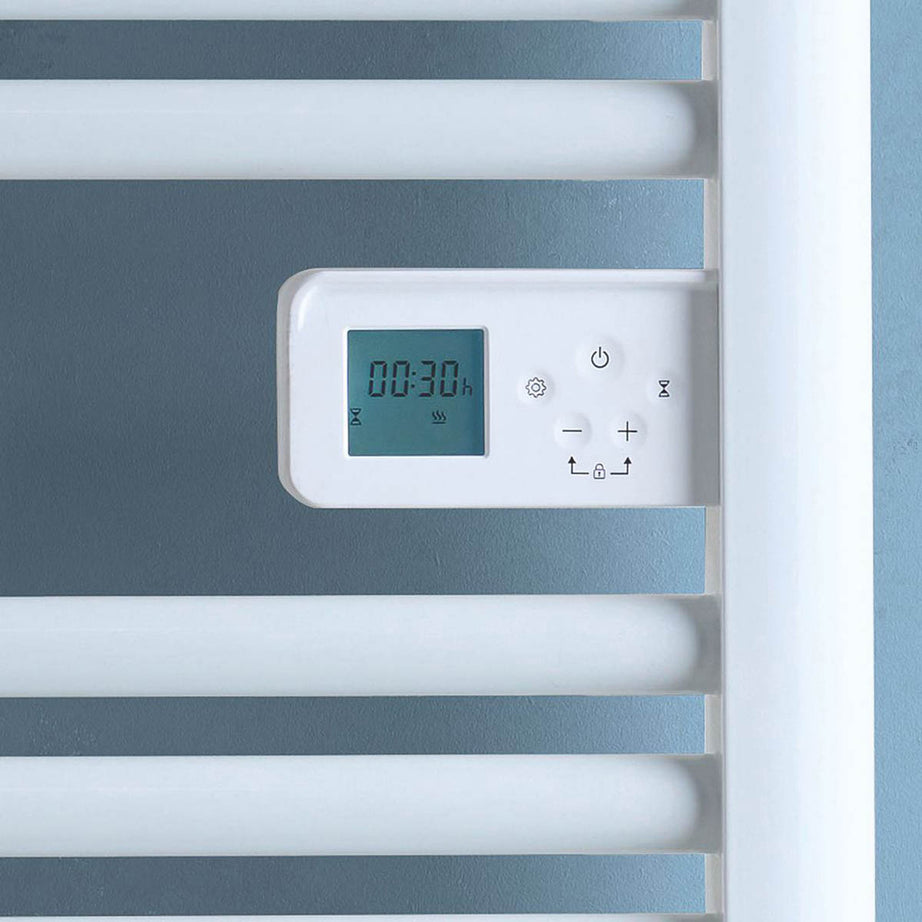 Flomasta Electric Towel Rail Radiator White Flat Bathroom Warmer (H)96x(W)54cm - Image 5