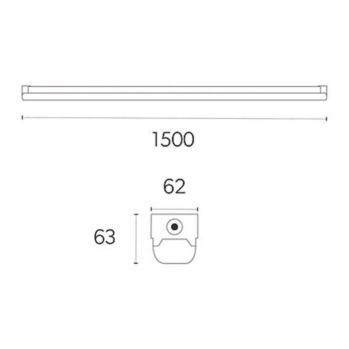 LED Batten Light 5ft Slimline Tube Emergency IP20 Indoor 6500lm Single 50W - Image 3