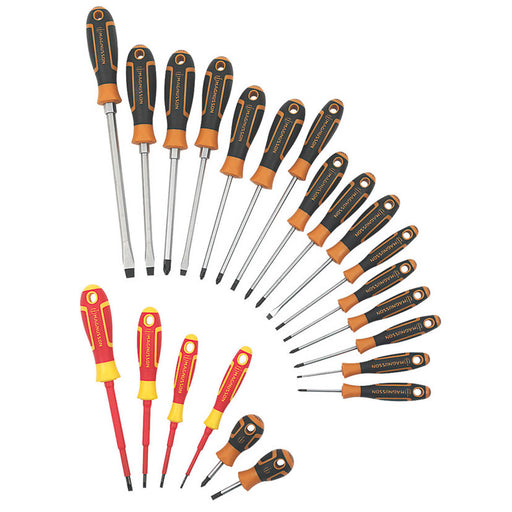 Magnusson Screwdriver Set Mixed Magnetic Tips Soft Grip Heavy Duty Pack Of 22 - Image 1