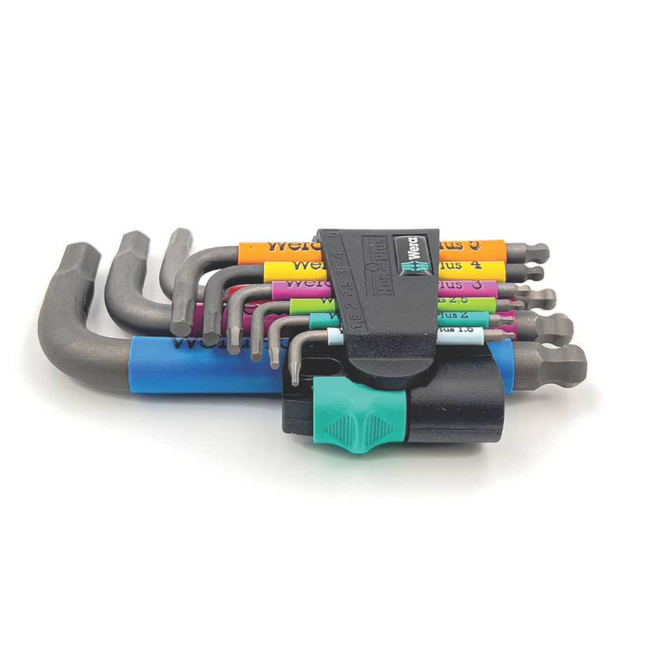 Wera 2 L-Key Set 950/9 SPKS Hex Plus Ball End Multicolour Metric Pack Of 9 - Image 1