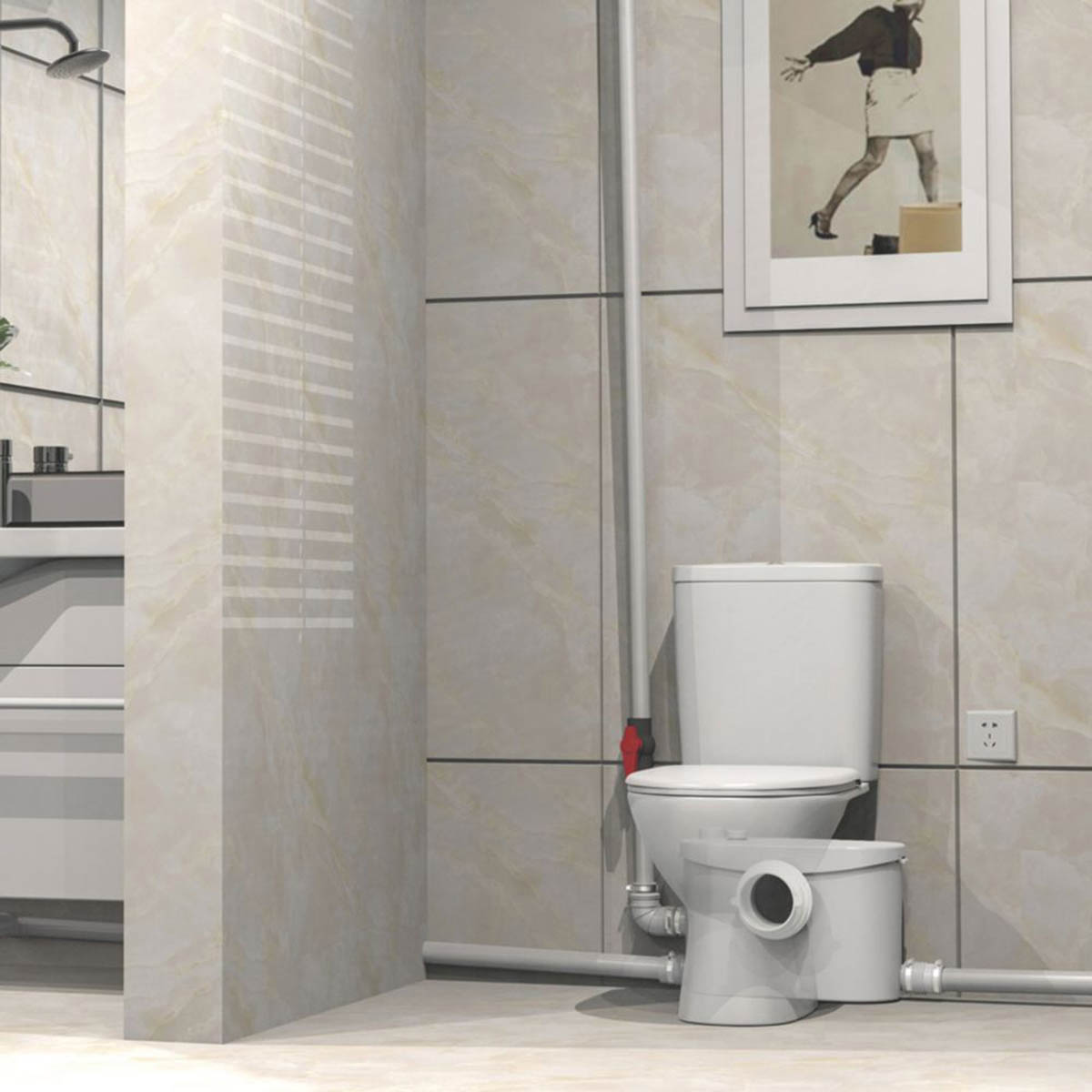 Flomasta Macerator WC And Bathroom Side Outlet Heavy Duty Quiet Pump 400W - Image 5