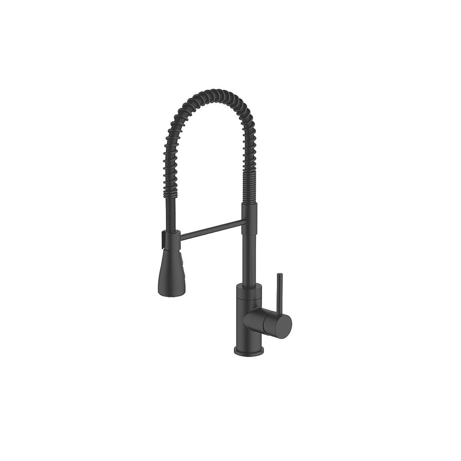 Swirl Pull Out Kitchen Sink Tap Mono Mixer Matt Black Single Lever Swivel Spout - Image 1