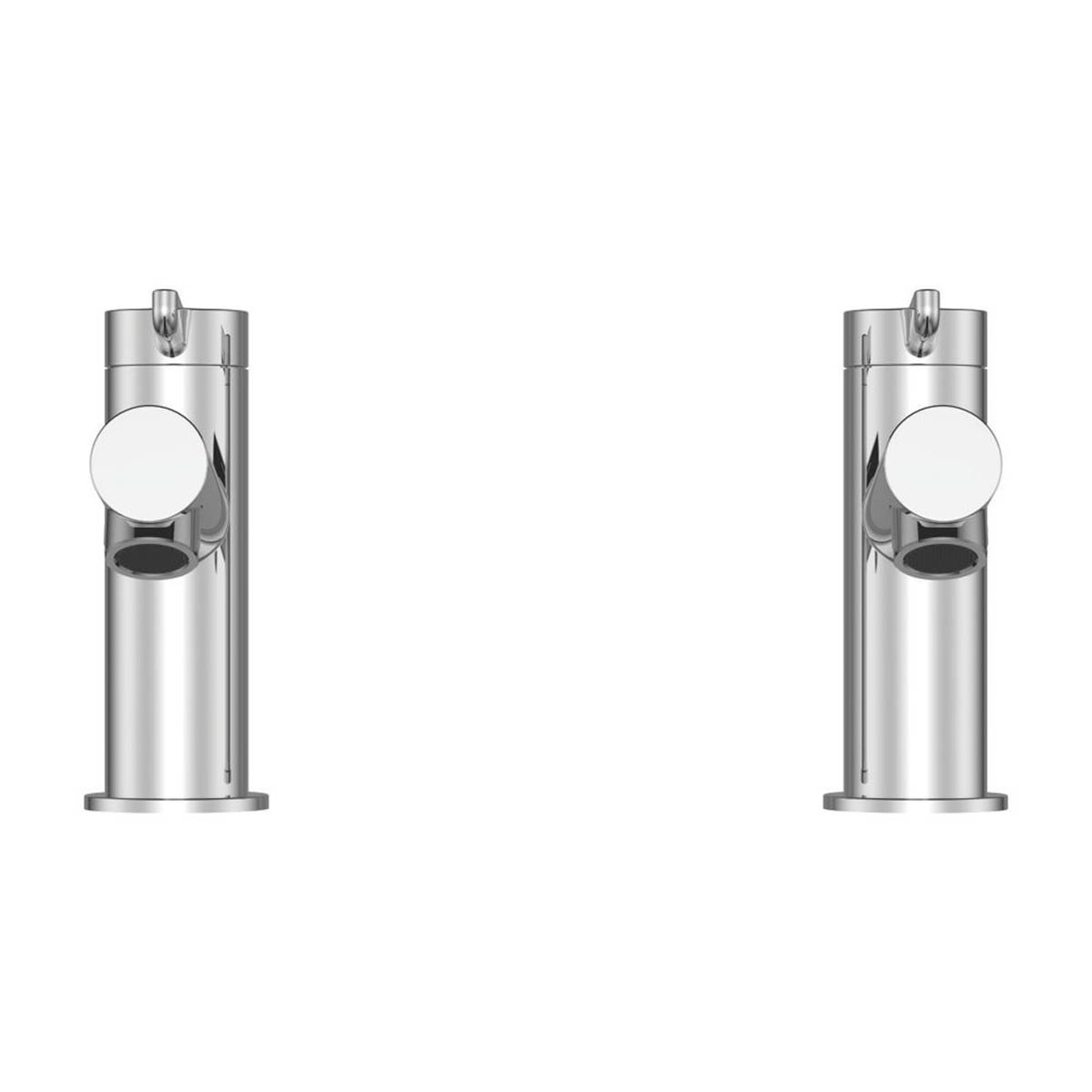 Swirl Bathroom Basin Pillar Taps Chrome Lever 1/4 Turn Operation Hot Cold Pair - Image 2