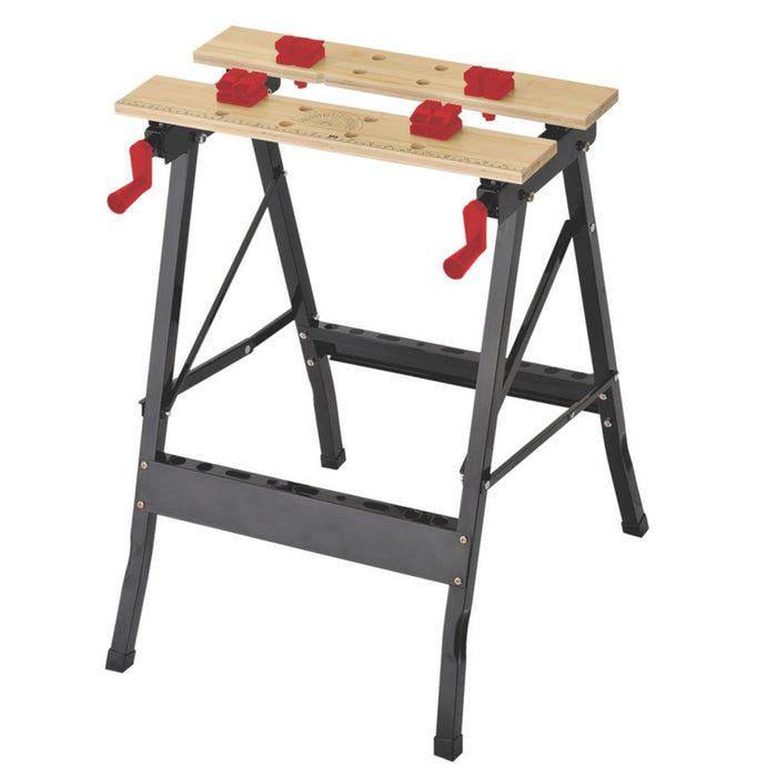 Workshop Bench Lightweight Folding Steel Bamboo Heavy Duty 100kg Max 560mm - Image 2