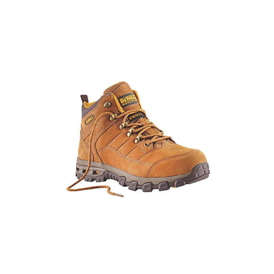 DeWalt Safety Boots Mens Wide Fit Brown Leather Work Shoes Aluminium Toe Size 11 - Image 1