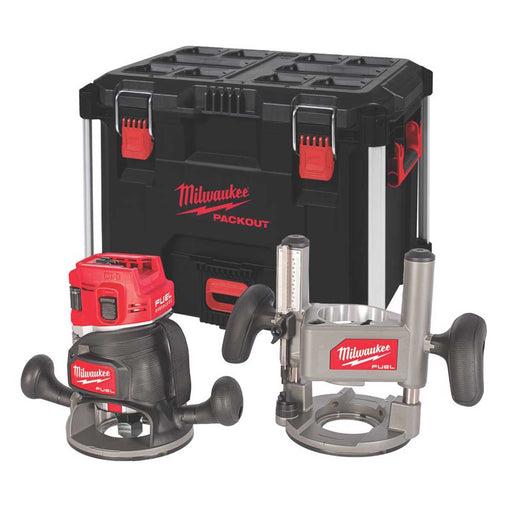 Milwaukee Router Cordless 18V M18FR12KIT-0PFUEL Fixed And Plunge Base Body Only - Image 1