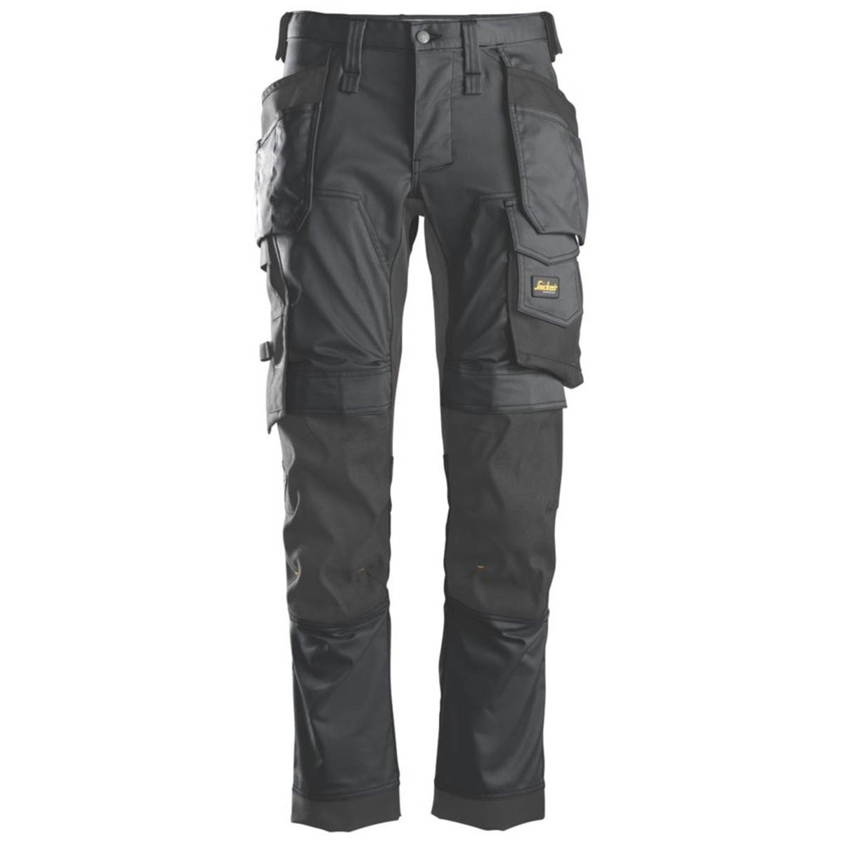 Snickers Work Trousers Mens Slim Fit Grey Black Stretch Multi Pockets 41"W 32"L - Image 1