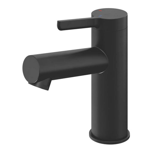 Bathroom Basin Mixer Tap Mono Single Lever Black Deck-Mounted Round Modern - Image 1
