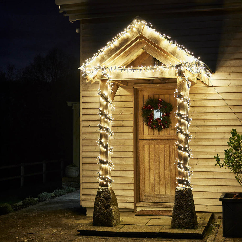 LED Christmas String Lights 2000 Warm White Cluster Timer Indoor Outdoor Home - Image 1