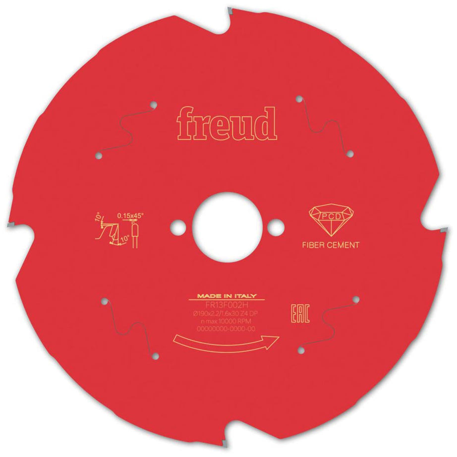Freud Circular Saw Blade F03FS09842 Fibre Cement 190mm x 30mm 4T Diamond Teeth - Image 1