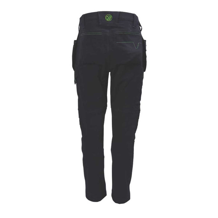 Work Trousers Mens Slim Fit Black Stretch Water Repellent Pockets 36"W 31"L - Image 2