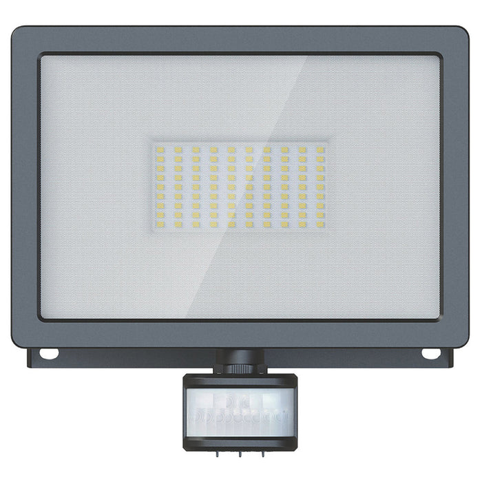 LED Floodlight Black PIR Sensor Outdoor Cool White 5000lm IP65 50W 220- 240V - Image 2