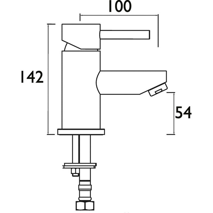 Bristan Basin Mono Mixer Tap Clicker Waste Single Lever Chrome Contemporary - Image 3