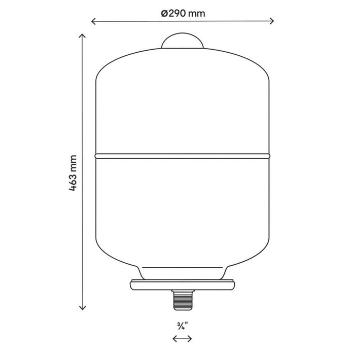 Flomasta Central Heating Expansion Vessel Tank 90°C System Flow Boiler 25Ltr - Image 2