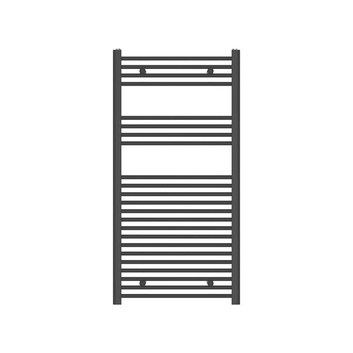 Towel Rail Radiator Black Flat Steel Bathroom Warmer Ladder 616W (H)120x(W)60cm - Image 1