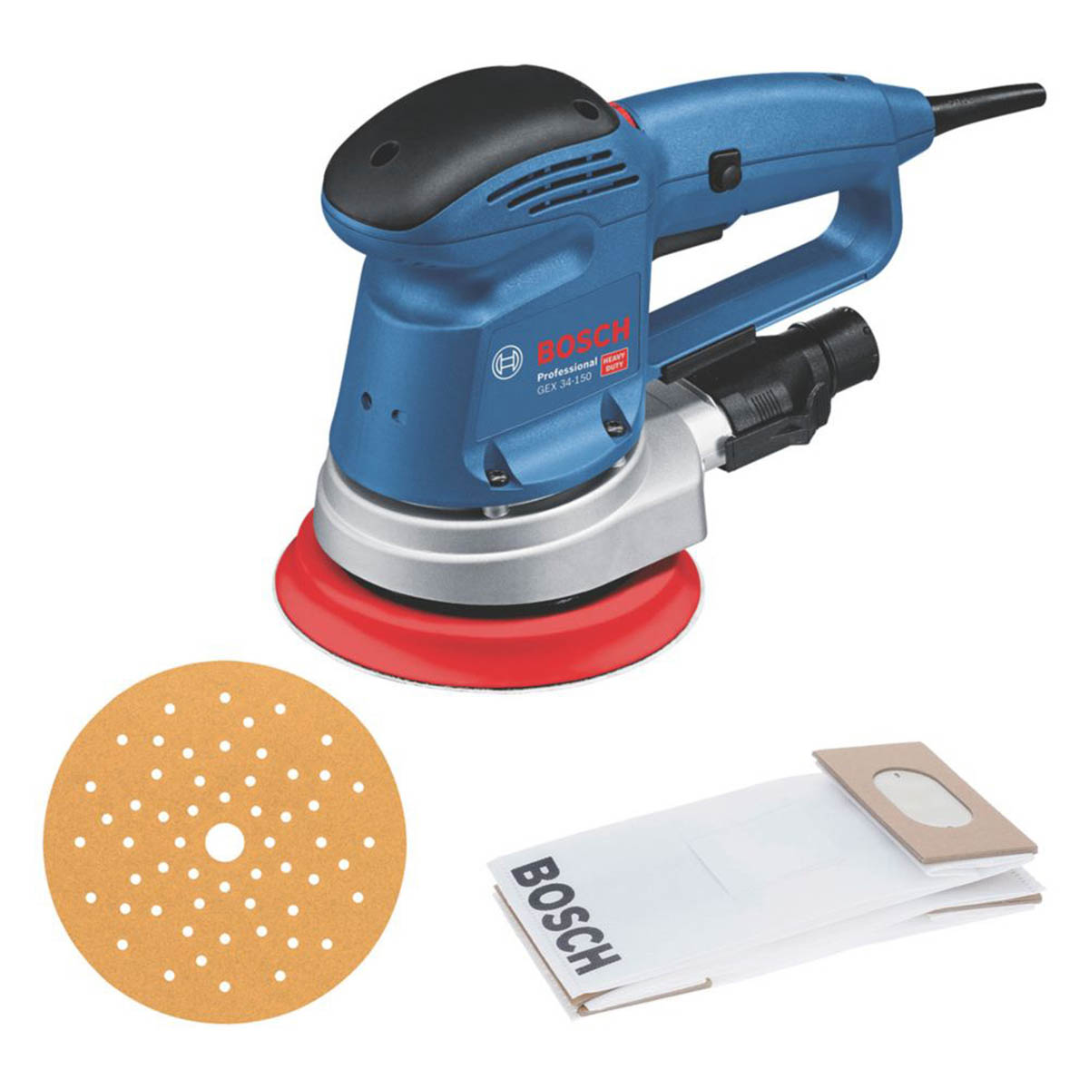 Bosch Random Orbit Sander Electric 110V GEX34-150 150mm Compact Ergonomic 340W - Image 1