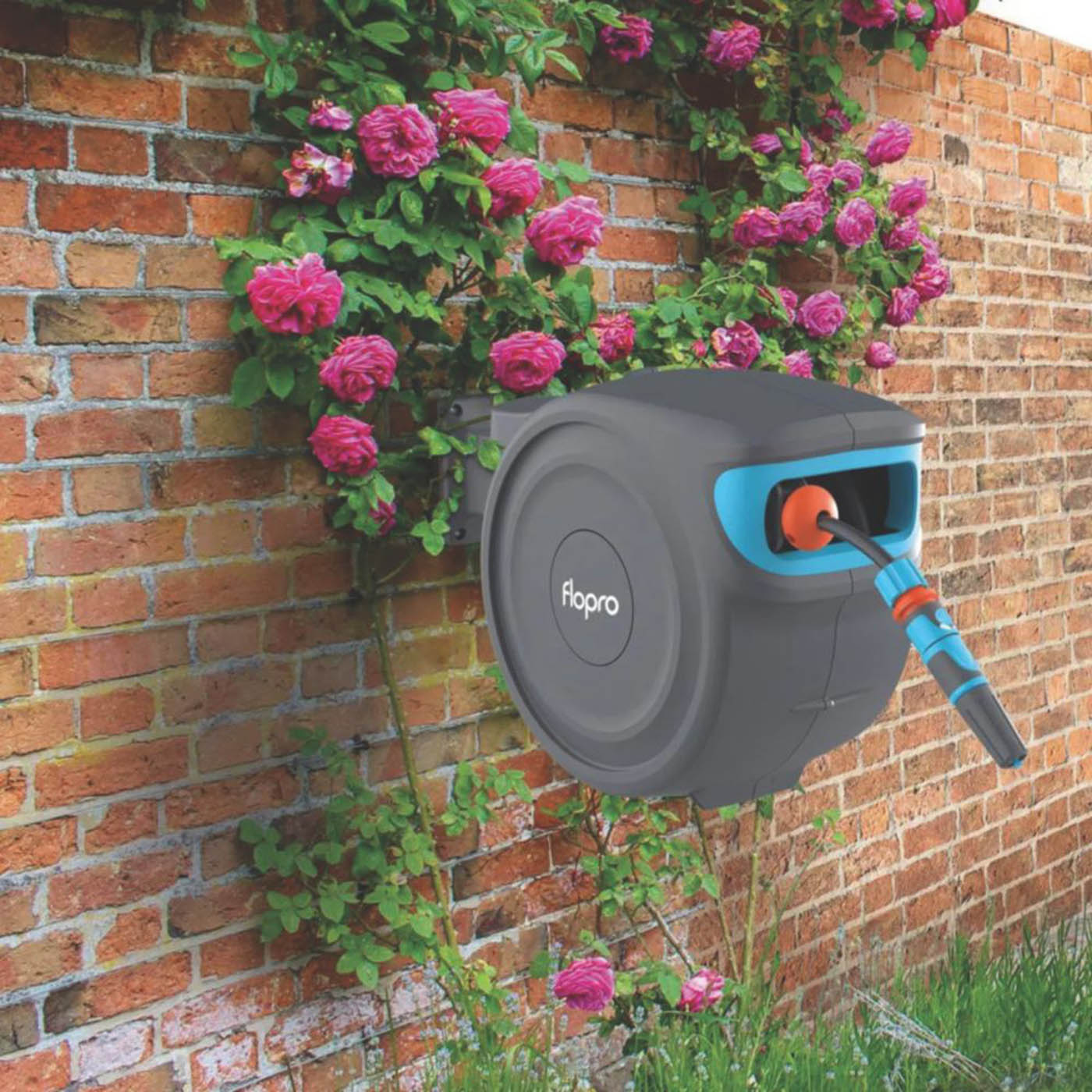 Flopro Hose Reel 20m Auto Rewind Wall Mounted 180° Swivel Retractable Garden - Image 3